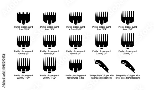 Barber clipper guard sizes guide for precise haircuts