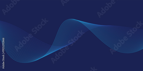 Abstract blue background with flowing lines for futuristic concept. Dynamic waves. vector illustration.