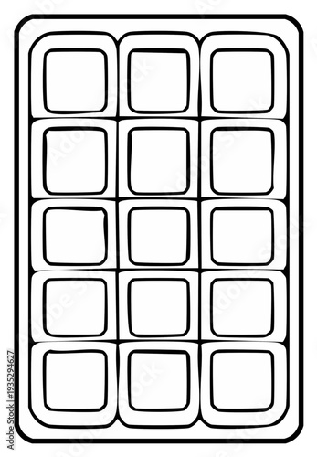 Chocolate Bar Tray Outline: A Template for Confectionery or Dessert Design Layout