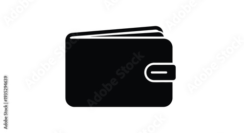 Simple black and white illustration of a closed wallet viewed from above