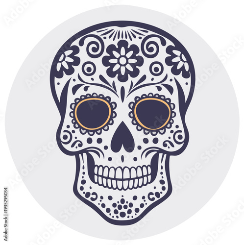 Sugar Skull Illustration for Day of the Dead Celebration