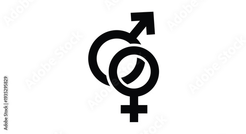 Combined male and female gender symbols on a white background