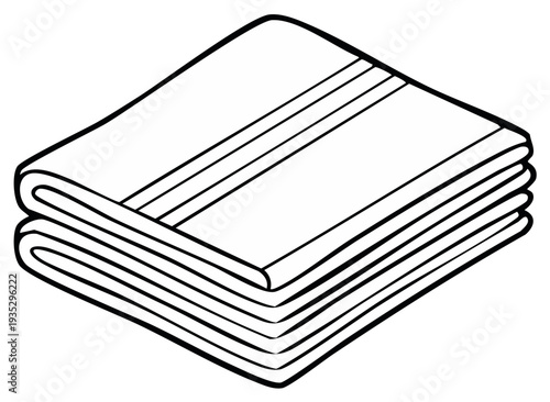 Cleanly Folded Stack of Striped Towels Isolated on White Background