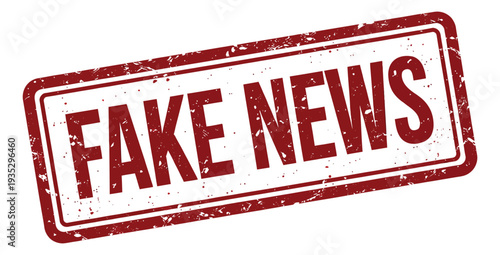 Distressed stamp illustration of fake news depicting misinformation for media and current events