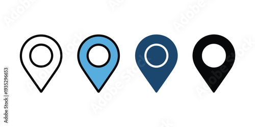 GPS Location Pin and Navigation Map Icons