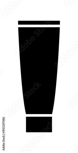 Cream tube black vector silhouette