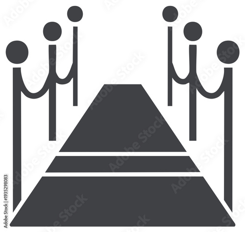 Red carpet with velvet ropes and stanchions symbolizing luxury VIP event access and celebrity awards ceremony