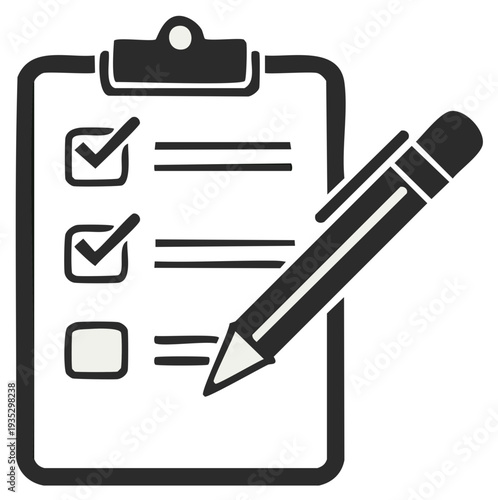 Checklist with Pen for List Management and Task Completion