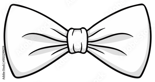 Elegant White Bow Tie Illustration: Classy Fashion Accessory for Formal Attire and Celebration Events