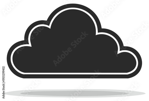 Dark Cloud Icon Symbol Graphic Design Element Isolated on White Background