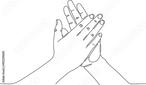 Two hands clasped together in unity and support