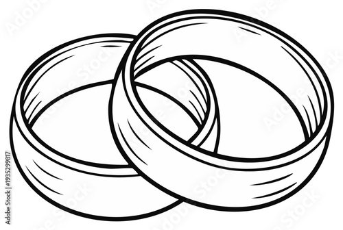 Illustration of two interlocking wedding rings, symbol of marriage and commitment