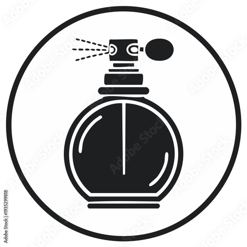 Classic Perfume Bottle Icon with Spray Mist