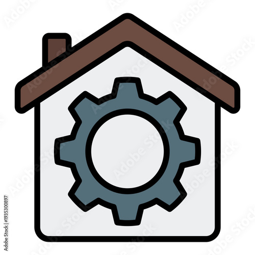 Home renovation home improvement icon filled line style