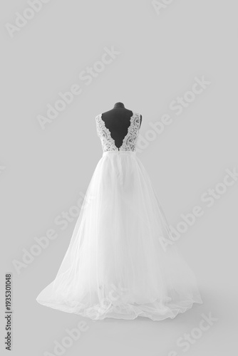 Mannequin with white weddin...