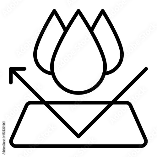 Waterproofing Line Icon – Home Renovation & Remodeling Vector