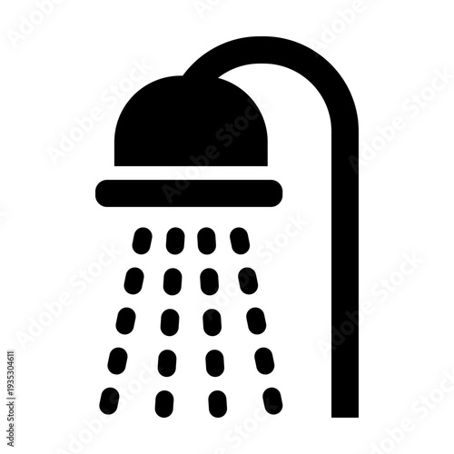 Shower head icon, symbolizing bathroom, hygiene, water flow, and daily personal care, suitable for plumbing services, home utilities, and UI design.