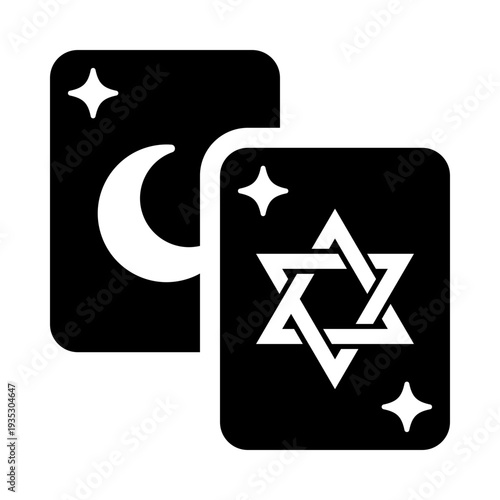 Tarot card icon, symbolizing fortune telling, divination, and spiritual guidance, suitable for astrology apps, mystical themes, and esoteric UI design.