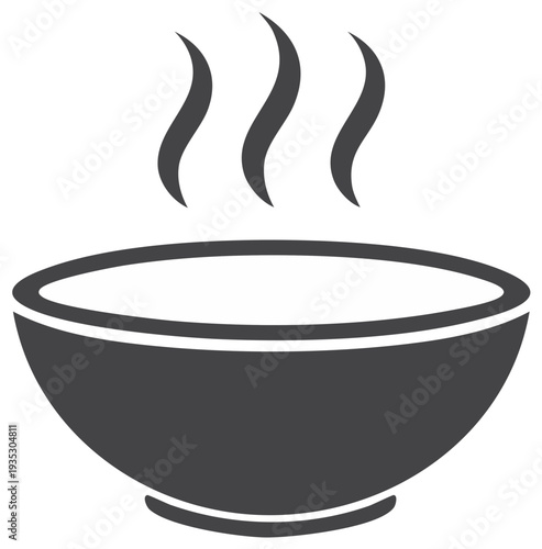 Hot Soup Bowl Icon. Illustration of a steaming bowl.