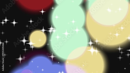Colorful Bokeh Lights with Sparkling Stars.