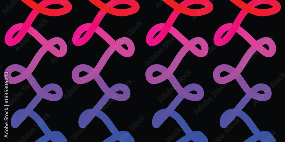 Fototapeta premium Neon colored molecular structures on a black background
