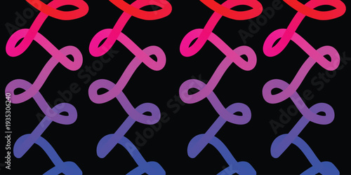 Neon colored molecular structures on a black background