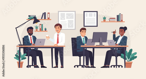 Diverse Business Professionals Working on Computers.