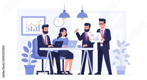 Business Professionals Discussing Project Plans Together.