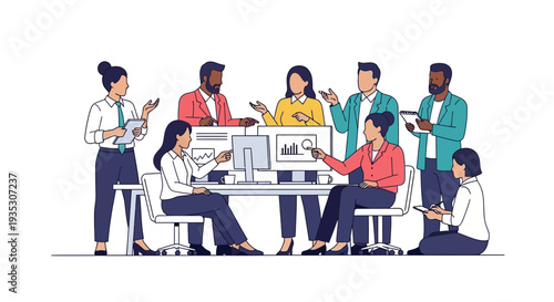 Diverse Group of People Working Together.