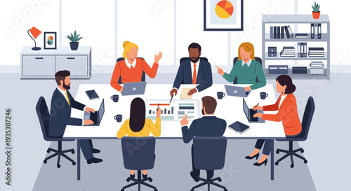 Business Professionals in Meeting Room Discussion.
