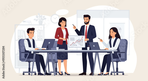 Business Professionals in Meeting Room Discussion.