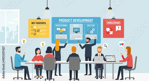 Team Meeting Discussion Project Planning Office.