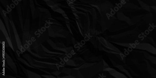 Paper texture background, Old paper background ripple soft black pattern wave crumple. Crushed and creased soft paper. Abstract wrinkle effect grunge and rough backdrop vintage page.