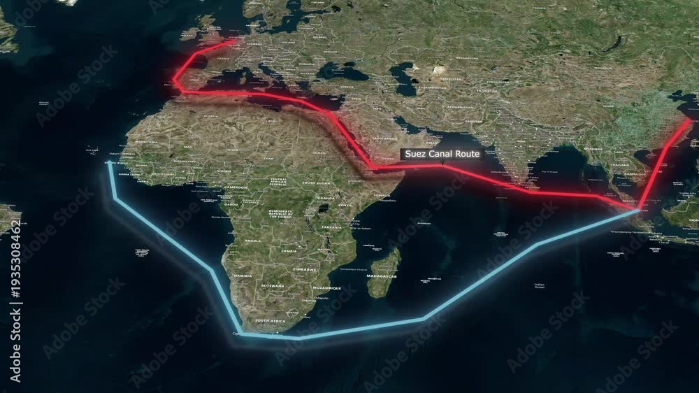 Asia To Europe Trade Routes Map Animation Stock Video | Adobe Stock