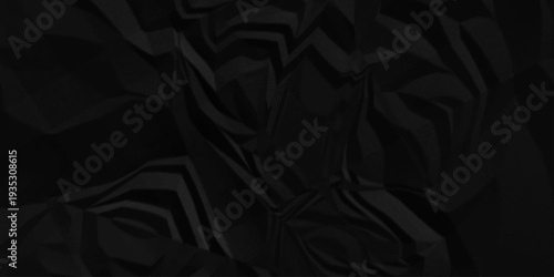 Paper texture background, Old paper background ripple soft black pattern wave crumple. Crushed and creased soft paper. Abstract wrinkle effect grunge and rough backdrop vintage page.