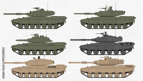 Armored Battle Tank Collection – Modern Warfare Side View
