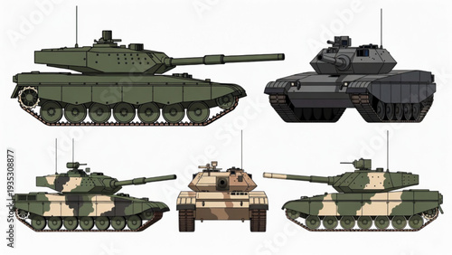 Armored Battle Tank Collection – Modern Warfare Side View