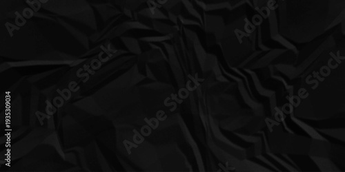 Paper texture background, Old paper background ripple soft black pattern wave crumple. Crushed and creased soft paper. Abstract wrinkle effect grunge and rough backdrop vintage page.