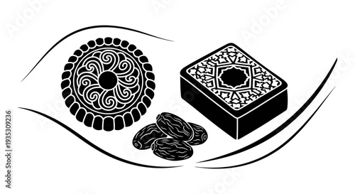 Antique mechanical gear assembly with decorative metal components and bolts. Vector, illustration