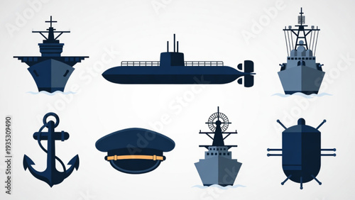Modern Military Aviation Symbols – Jet, Helicopter, Drone and Pilot Icons