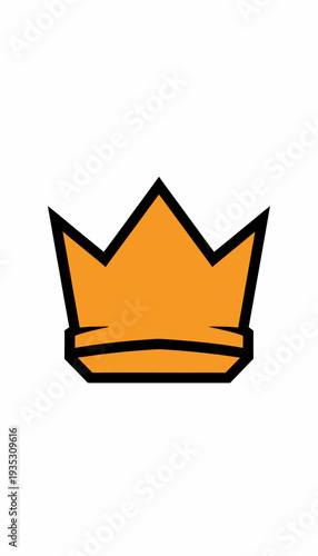 Simple Orange Crown Icon