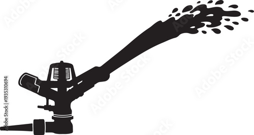 Silhouette of a fire hydrant spraying water strongly outside