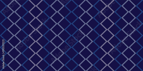 Elegant geometric seamless pattern with blue diamond grid lines. Perfect for apparel, bandanas, gift wrap, packaging, notebook covers, and modern wallpaper designs.