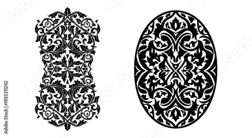 Intricate traditional designs of indian national emblem and decorative arabic pattern Vector, illustration