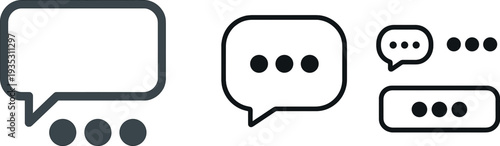 A simple speech bubble design featuring three dots inside, representing ongoing conversation or thinking. This graphic conveys the idea of discussion and communication in digital spaces.