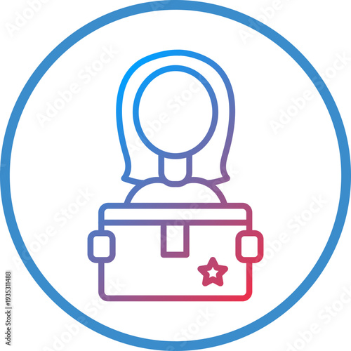 Delivery Women Line Icon Style