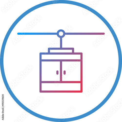 Gondola Line Icon Style