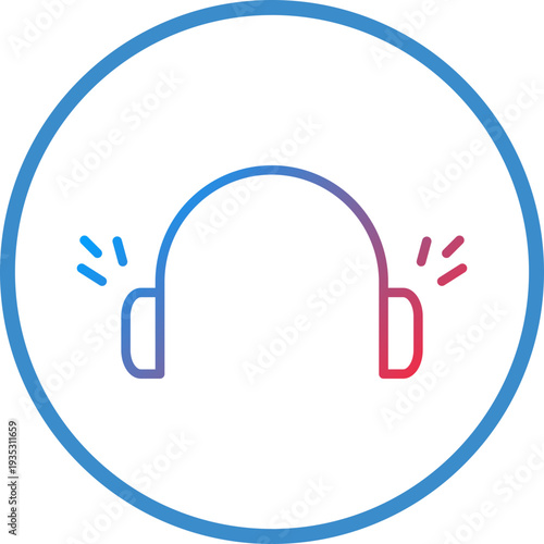 Earmuffs Line Icon Style