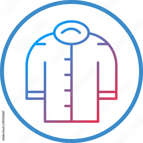Winter Coat Line Icon Style