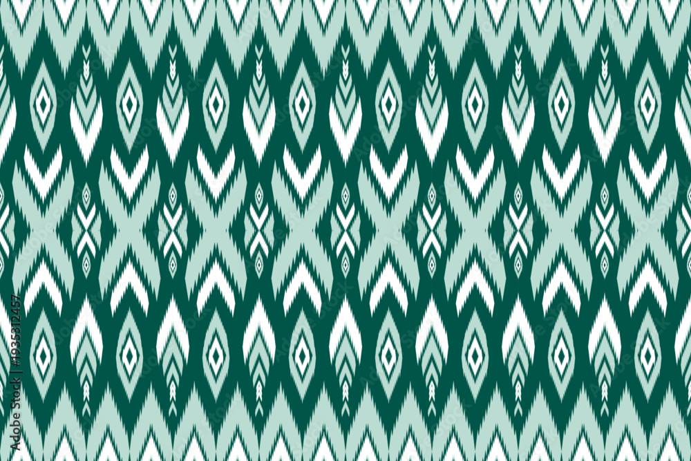 custom made wallpaper toronto digitalTHAI FABRIC GREEN WHITE SEAMLESS PATTERN